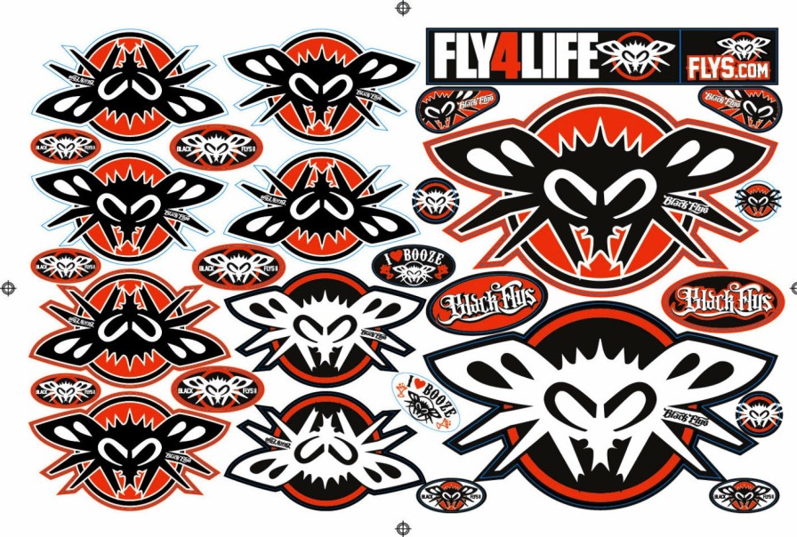 Black Flys Stickers | Team Sticker Packs