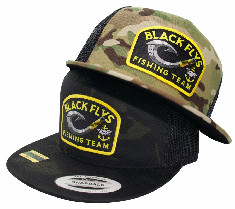 Black Flys Hats | Tahitian Fishing Team Trucker