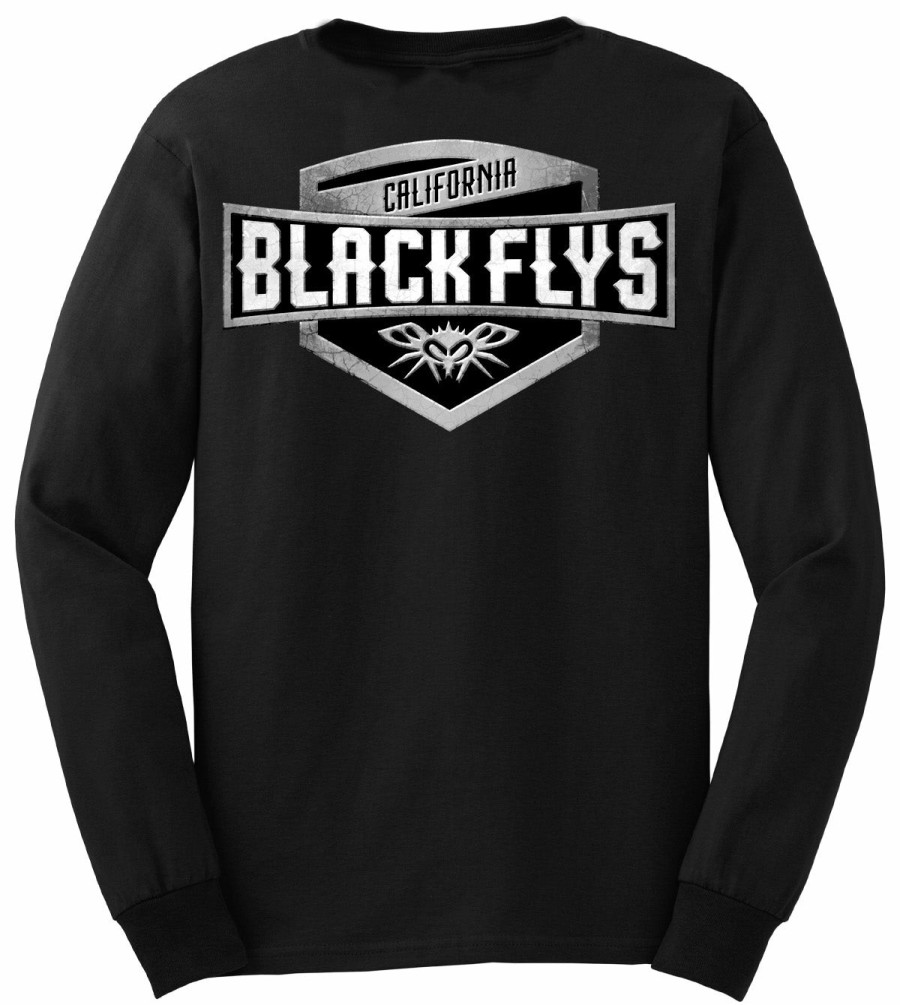 Black Flys T-Shirts | Fly Crest Long Sleeve Tee