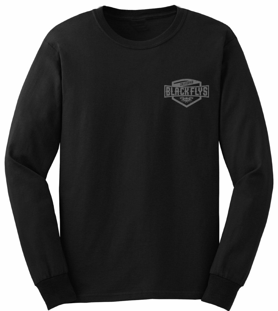 Black Flys T-Shirts | Fly Crest Long Sleeve Tee