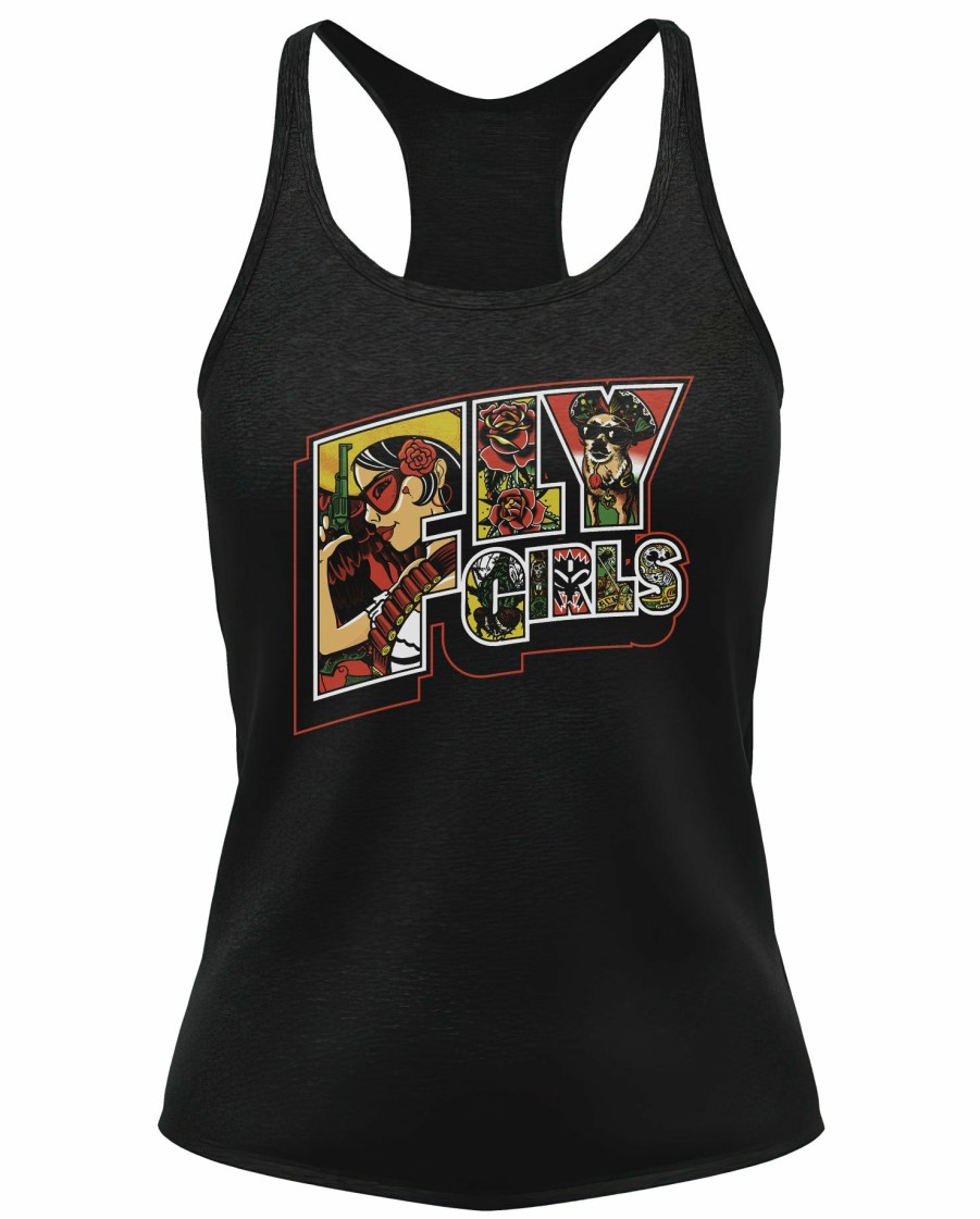 Black Flys Fly Girls T-Shirts | Flygirls Bandita Racer-Back Tank Top