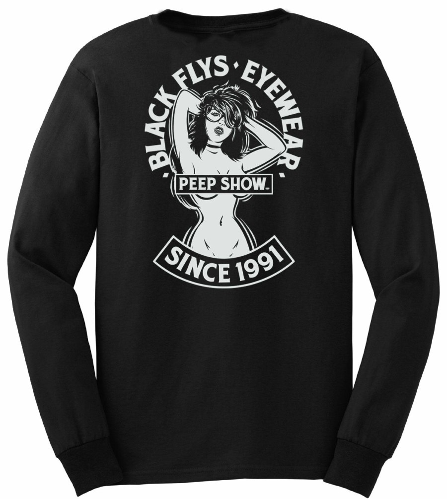 Black Flys T-Shirts | Peep Show Pocket Long Sleeve Tee