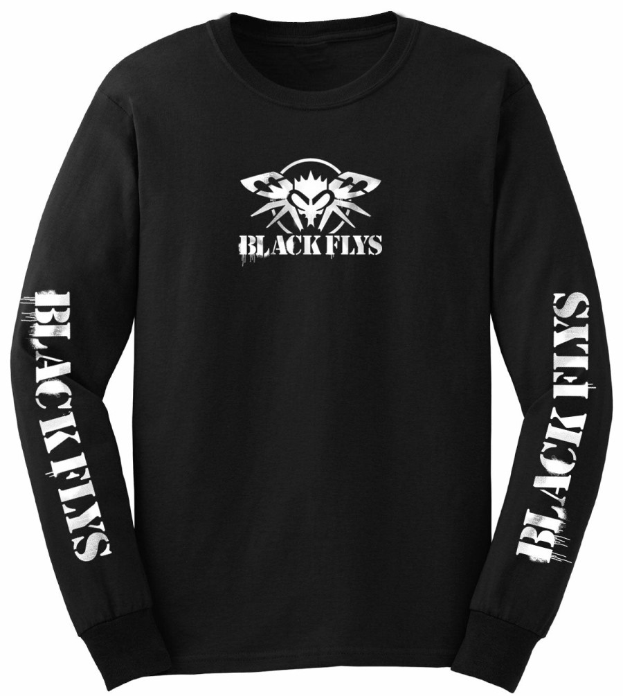 Black Flys T-Shirts | Stencil Phantom Long Sleeve Tee